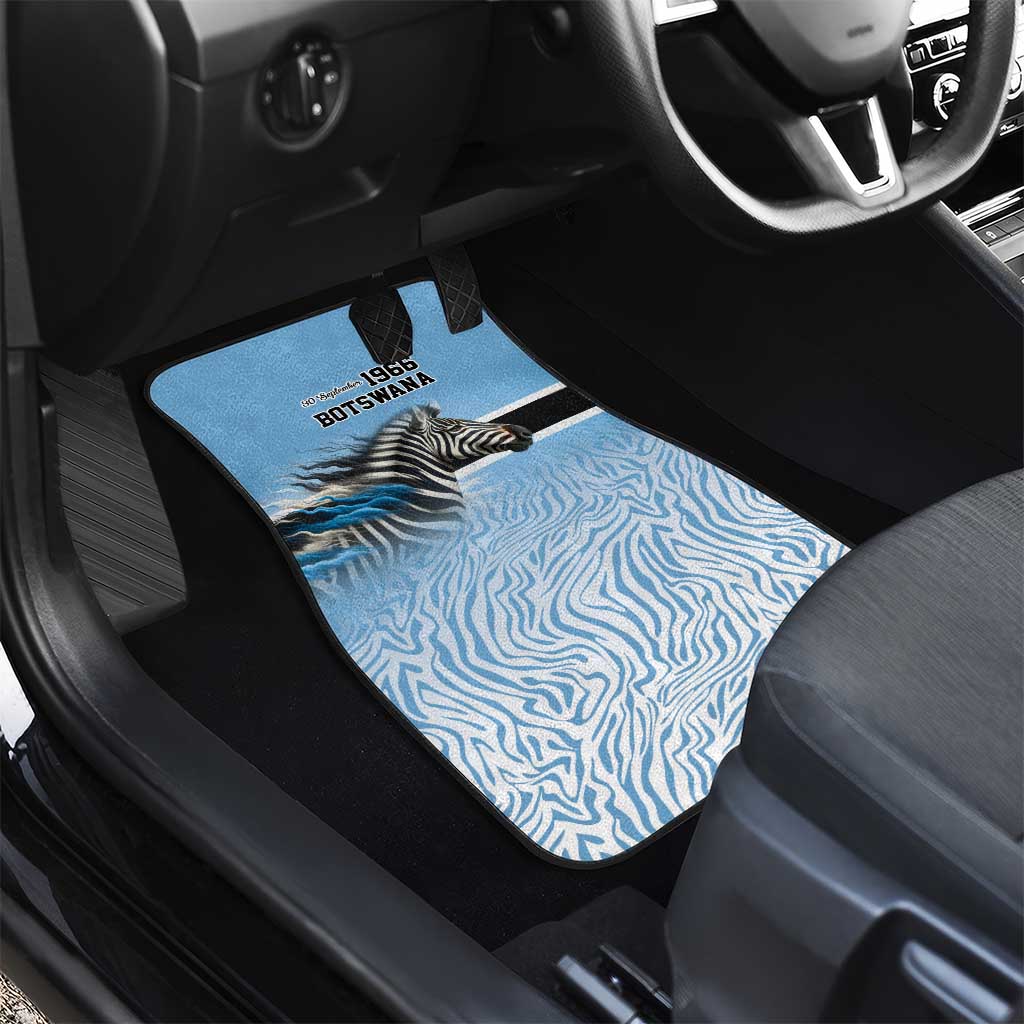 Botswana Independence Day 1966 Car Mats Tribal African Zebra Skins Pattern - African Pride