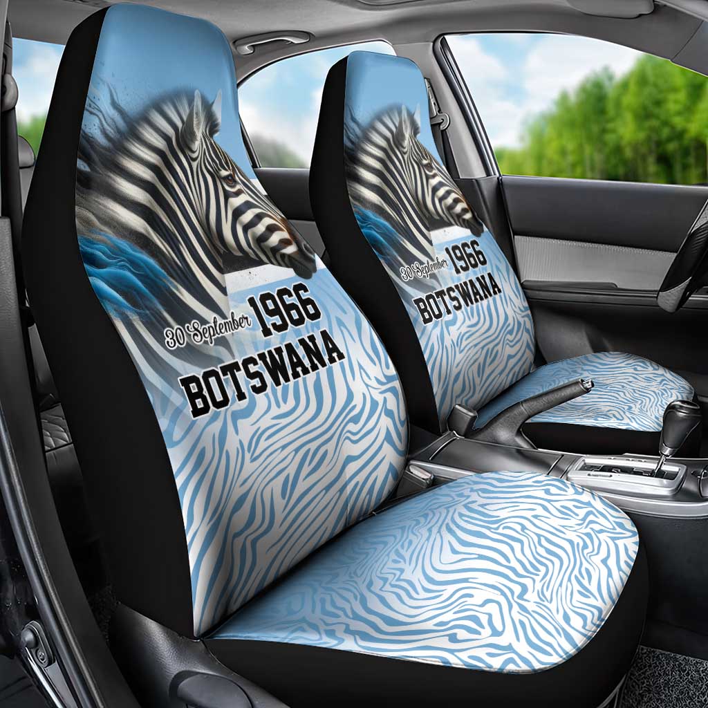 Botswana Independence Day 1966 Car Seat Cover Tribal African Zebra Skins Pattern - African Pride