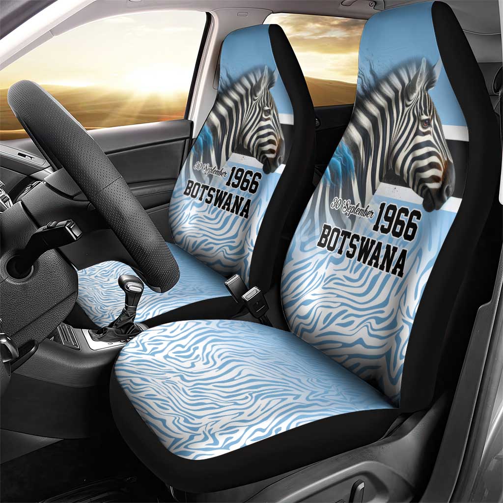 Botswana Independence Day 1966 Car Seat Cover Tribal African Zebra Skins Pattern - African Pride