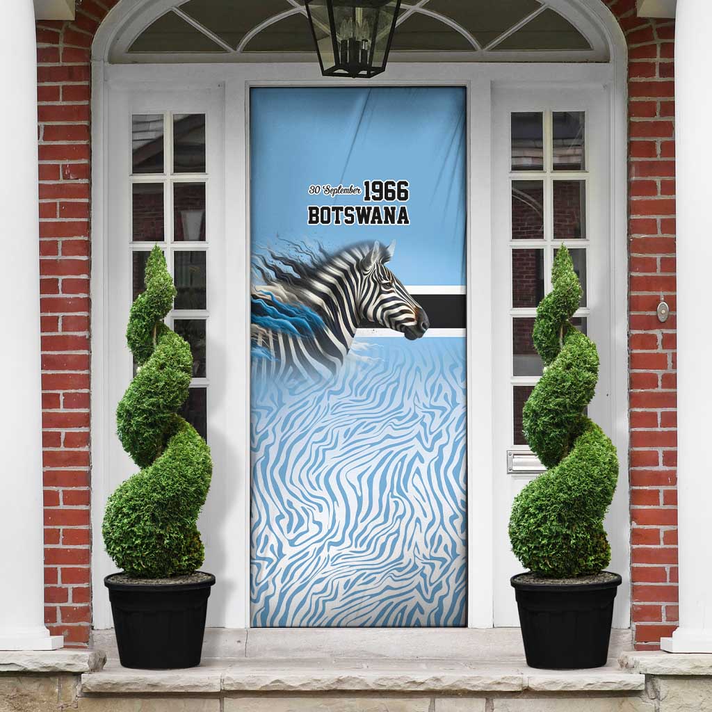 Botswana Independence Day 1966 Door Cover Tribal African Zebra Skins Pattern