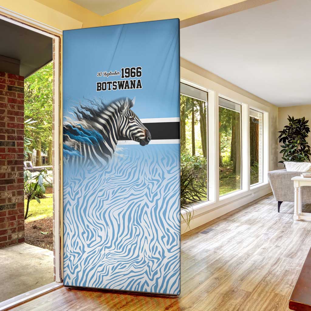Botswana Independence Day 1966 Door Cover Tribal African Zebra Skins Pattern