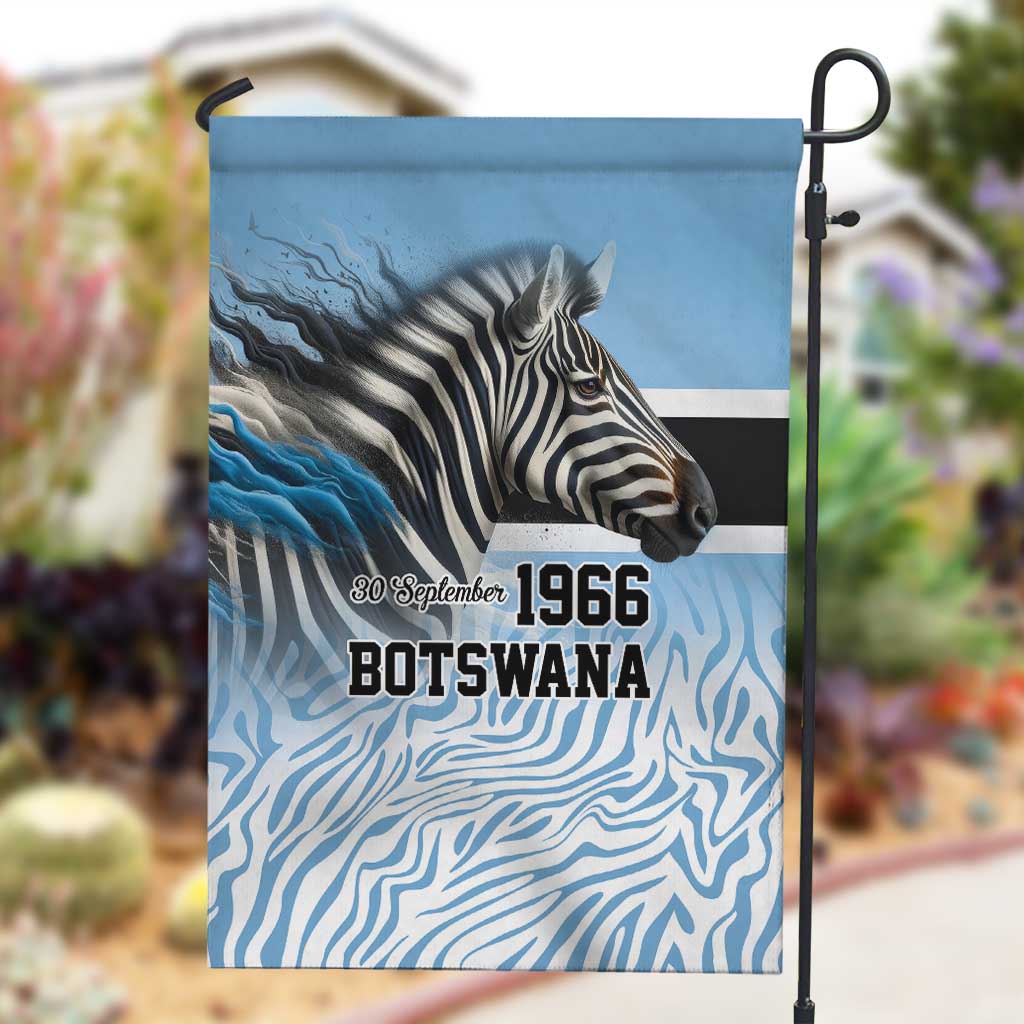 Botswana Independence Day 1966 Garden Flag Tribal African Zebra Skins Pattern - African Pride