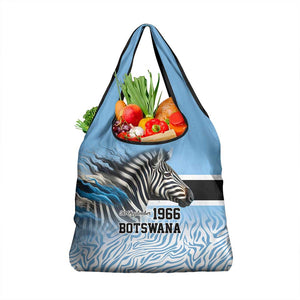 Botswana Independence Day 1966 Grocery Bag Tribal African Zebra Skins Pattern - African Pride