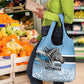 Botswana Independence Day 1966 Grocery Bag Tribal African Zebra Skins Pattern - African Pride