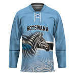 Botswana Independence Day 1966 Hockey Jersey Tribal African Zebra Skins Pattern