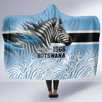 Botswana Independence Day 1966 Hooded Blanket Tribal African Zebra Skins Pattern - African Pride