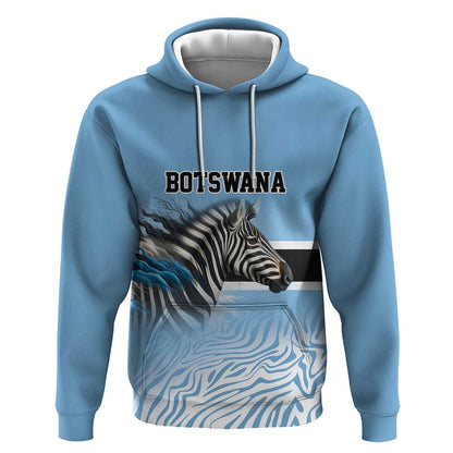 Botswana Independence Day 1966 Hoodie Tribal African Zebra Skins Pattern - African Pride
