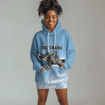 Botswana Independence Day 1966 Hoodie Dress Tribal African Zebra Skins Pattern - African Pride