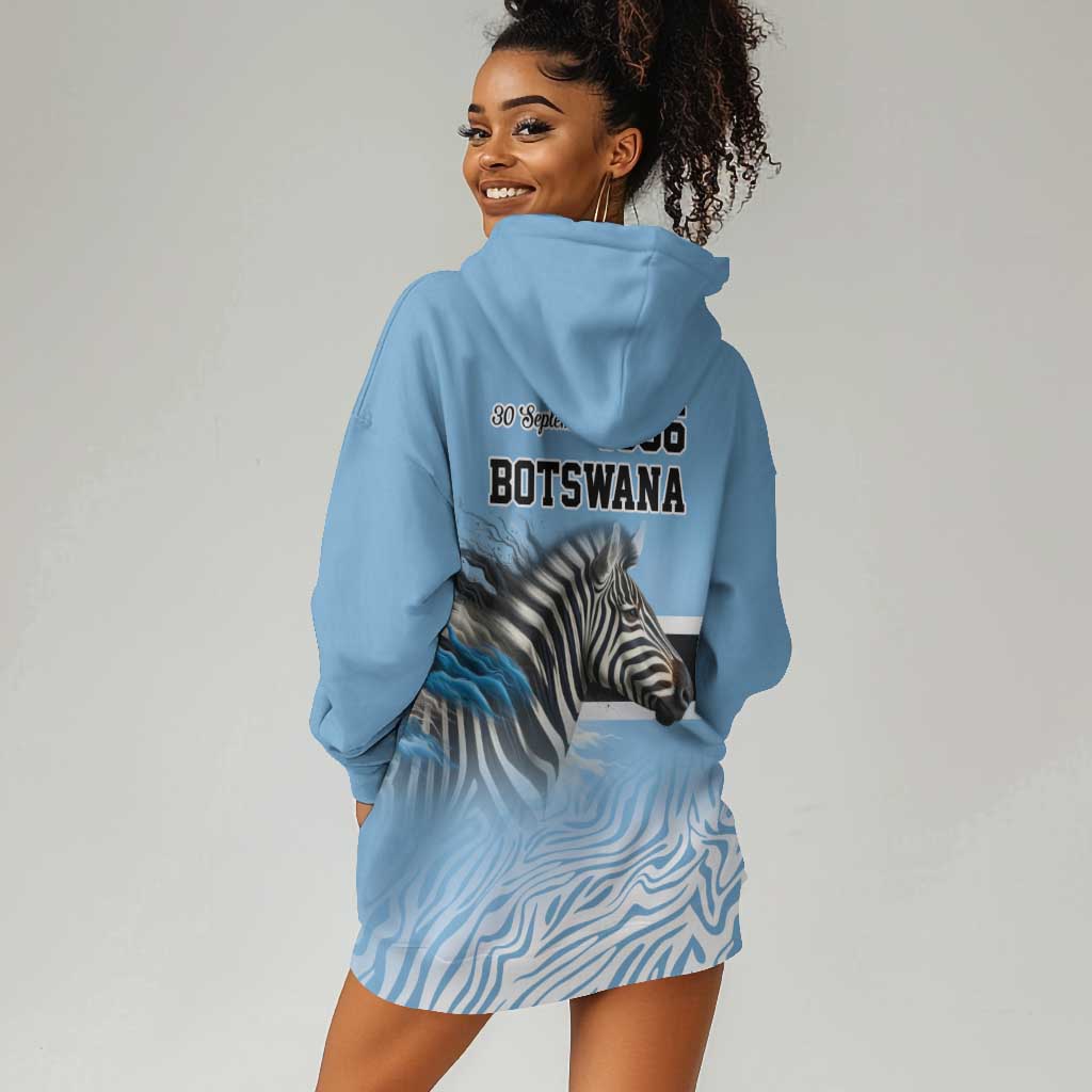 Botswana Independence Day 1966 Hoodie Dress Tribal African Zebra Skins Pattern - African Pride