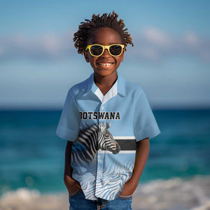 Botswana Independence Day 1966 Kid Hawaiian Shirt Tribal African Zebra Skins Pattern - African Pride