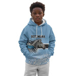 Botswana Independence Day 1966 Kid Hoodie Tribal African Zebra Skins Pattern - African Pride