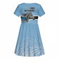 Botswana Independence Day 1966 Kid Short Sleeve Dress Tribal African Zebra Skins Pattern - African Pride