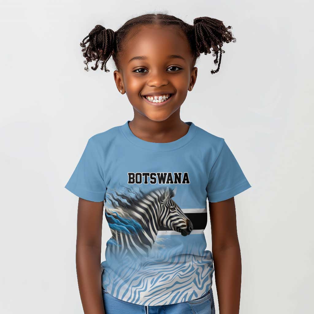 Botswana Independence Day 1966 Kid T shirt Tribal African Zebra Skins Pattern - African Pride