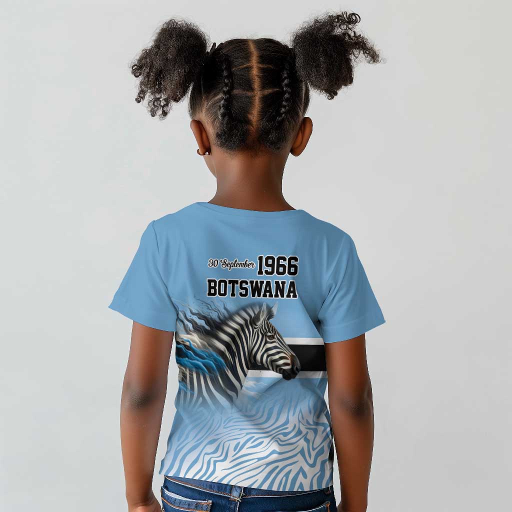 Botswana Independence Day 1966 Kid T shirt Tribal African Zebra Skins Pattern - African Pride