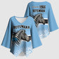 Botswana Independence Day 1966 Kimono Sleeve Blouse Tribal African Zebra Skins Pattern