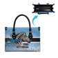 Botswana Independence Day 1966 Leather Bag Tribal African Zebra Skins Pattern