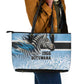 Botswana Independence Day 1966 Leather Tote Bag Tribal African Zebra Skins Pattern - African Pride