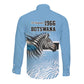 Botswana Independence Day 1966 Long Sleeve Button Shirt Tribal African Zebra Skins Pattern - African Pride