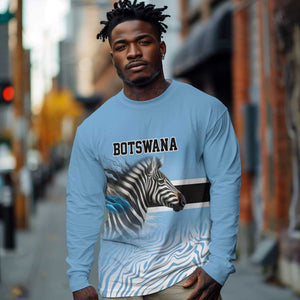 Botswana Independence Day 1966 Long Sleeve Shirt Tribal African Zebra Skins Pattern - African Pride