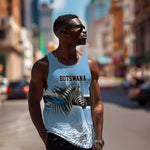Botswana Independence Day 1966 Men Tank Top Tribal African Zebra Skins Pattern - African Pride