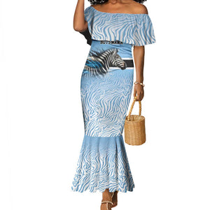 Botswana Independence Day 1966 Mermaid Dress Tribal African Zebra Skins Pattern - African Pride