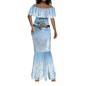 Botswana Independence Day 1966 Mermaid Dress Tribal African Zebra Skins Pattern - African Pride