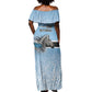 Botswana Independence Day 1966 Off Shoulder Maxi Dress Tribal African Zebra Skins Pattern - African Pride