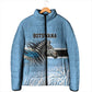 Botswana Independence Day 1966 Padded Jacket Tribal African Zebra Skins Pattern