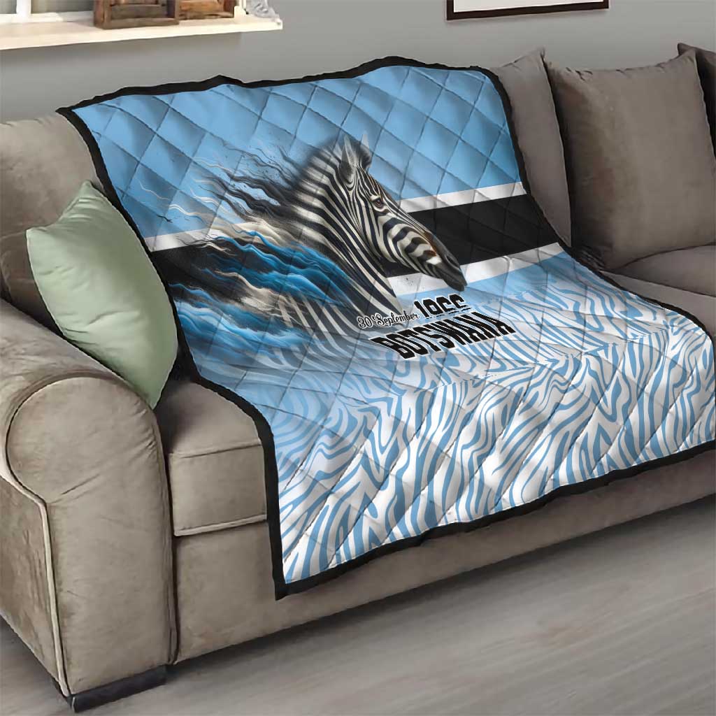 Botswana Independence Day 1966 Quilt Tribal African Zebra Skins Pattern - African Pride