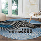 Botswana Independence Day 1966 Round Carpet Tribal African Zebra Skins Pattern - African Pride