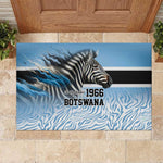 Botswana Independence Day 1966 Rubber Doormat Tribal African Zebra Skins Pattern - African Pride