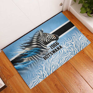 Botswana Independence Day 1966 Rubber Doormat Tribal African Zebra Skins Pattern - African Pride