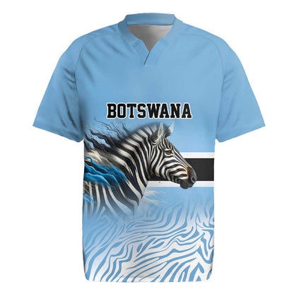 Botswana Independence Day 1966 Rugby Jersey Tribal African Zebra Skins Pattern - African Pride