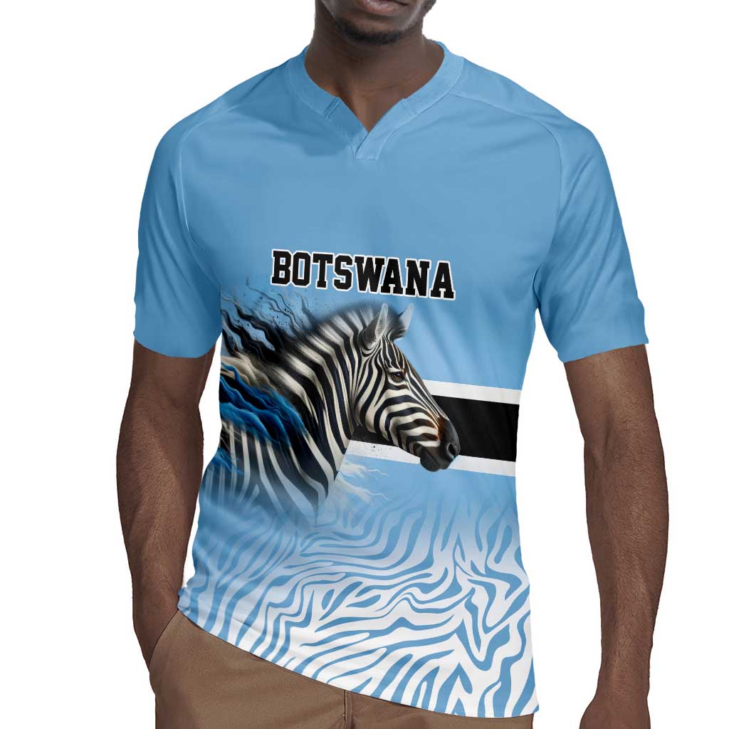 Botswana Independence Day 1966 Rugby Jersey Tribal African Zebra Skins Pattern - African Pride