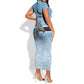 Botswana Independence Day 1966 Short Sleeve Bodycon Dress Tribal African Zebra Skins Pattern - African Pride