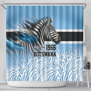 Botswana Independence Day 1966 Shower Curtain Tribal African Zebra Skins Pattern - African Pride