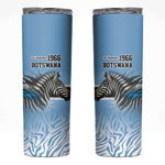 Botswana Independence Day 1966 Skinny Tumbler Tribal African Zebra Skins Pattern - African Pride
