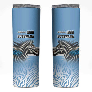 Botswana Independence Day 1966 Skinny Tumbler Tribal African Zebra Skins Pattern - African Pride