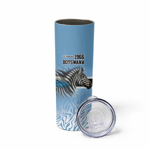 Botswana Independence Day 1966 Skinny Tumbler Tribal African Zebra Skins Pattern - African Pride