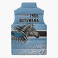 Botswana Independence Day 1966 Sleeveless Puffer Jacket Tribal African Zebra Skins Pattern