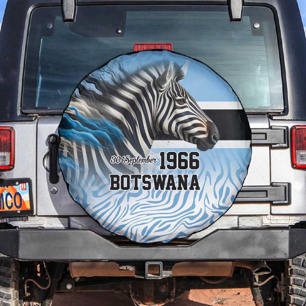 Botswana Independence Day 1966 Spare Tire Cover Tribal African Zebra Skins Pattern - African Pride