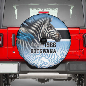 Botswana Independence Day 1966 Spare Tire Cover Tribal African Zebra Skins Pattern - African Pride