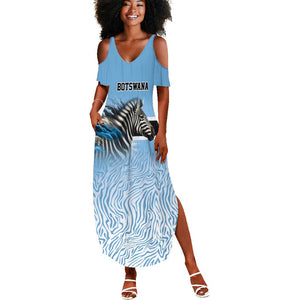 Botswana Independence Day 1966 Summer Maxi Dress Tribal African Zebra Skins Pattern - African Pride