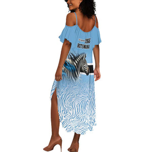 Botswana Independence Day 1966 Summer Maxi Dress Tribal African Zebra Skins Pattern - African Pride