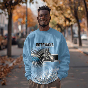 Botswana Independence Day 1966 Sweatshirt Tribal African Zebra Skins Pattern - African Pride