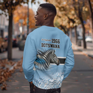 Botswana Independence Day 1966 Sweatshirt Tribal African Zebra Skins Pattern - African Pride