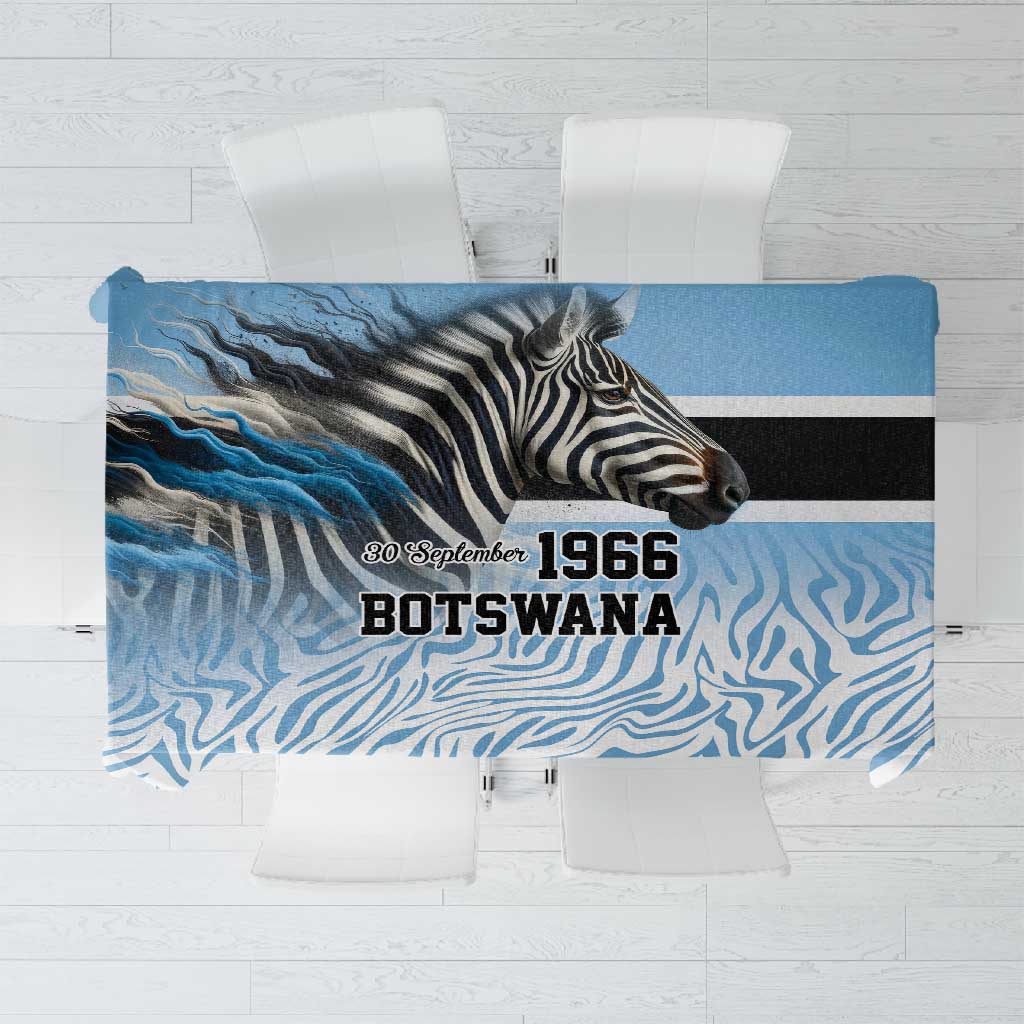 Botswana Independence Day 1966 Tablecloth Tribal African Zebra Skins Pattern - African Pride