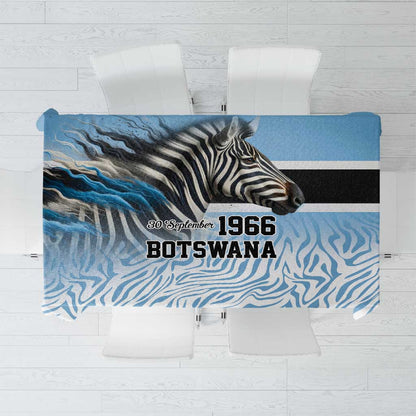 Botswana Independence Day 1966 Tablecloth Tribal African Zebra Skins Pattern - African Pride