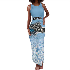 Botswana Independence Day 1966 Tank Maxi Dress Tribal African Zebra Skins Pattern - African Pride