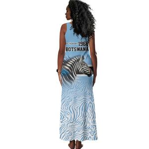 Botswana Independence Day 1966 Tank Maxi Dress Tribal African Zebra Skins Pattern - African Pride